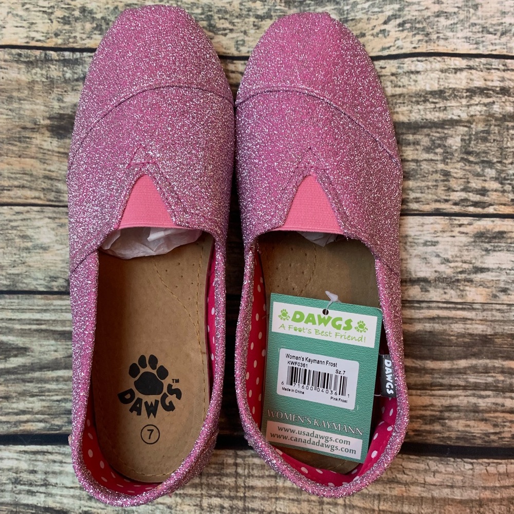 Dawgs glitter pink flats